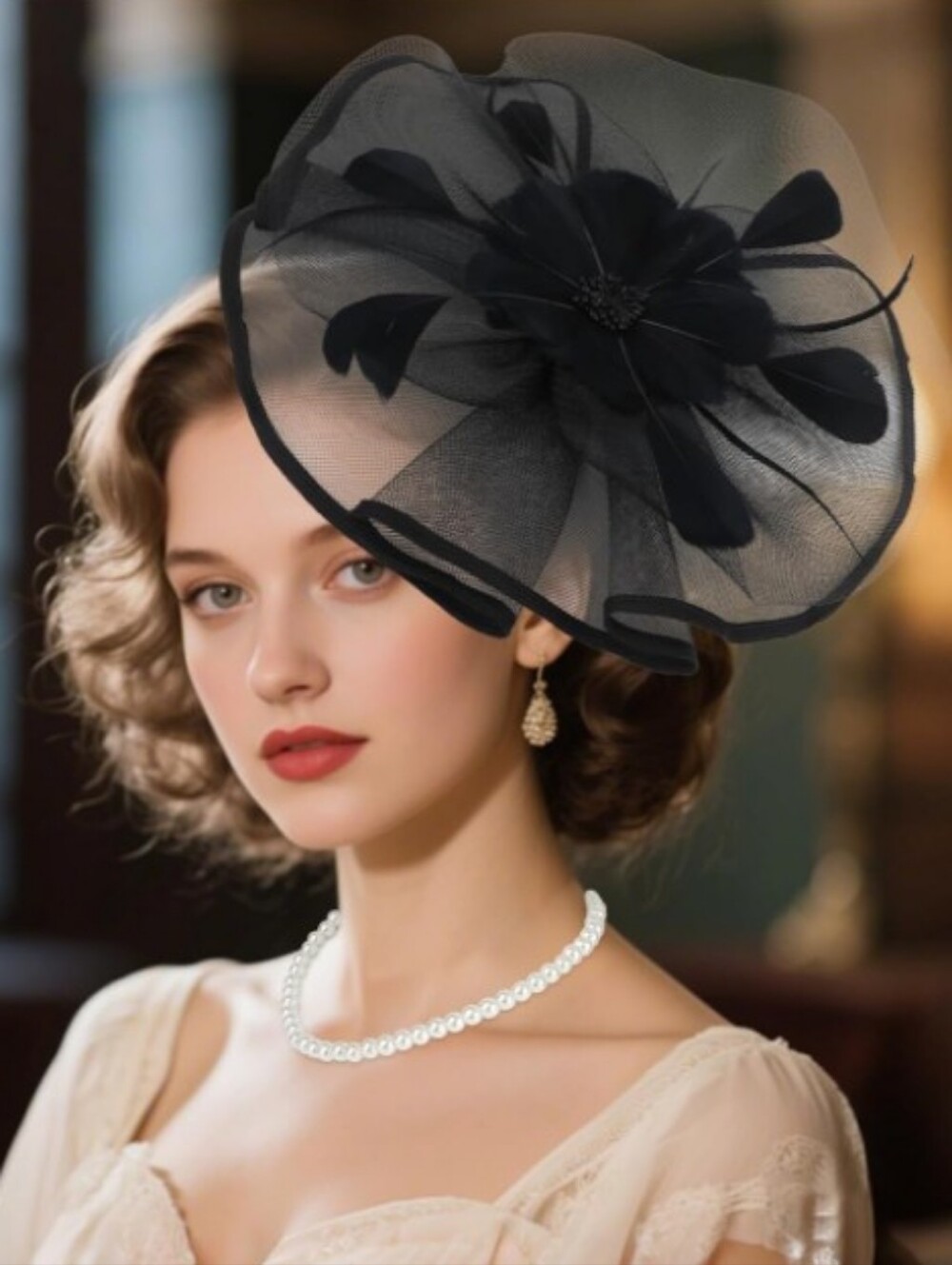 NEW! Chic Classic Black Kentucky Derby Hat